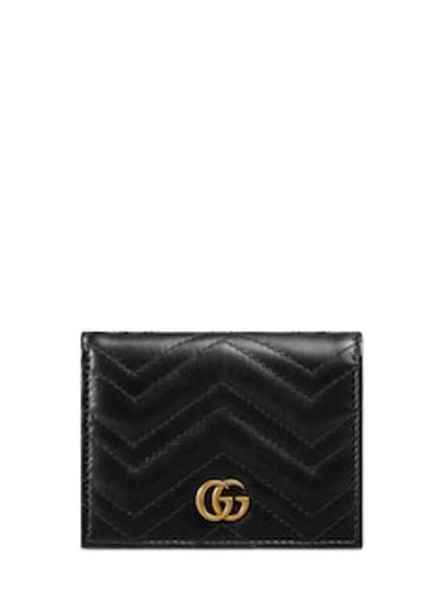 GG Marmont Matelasse Flap Card Wallet Black - GUCCI - BALAAN 2