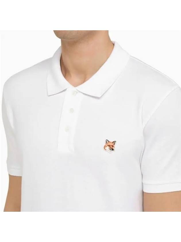 Fox Head Patch Cotton Polo Shirt White - MAISON KITSUNE - BALAAN 5