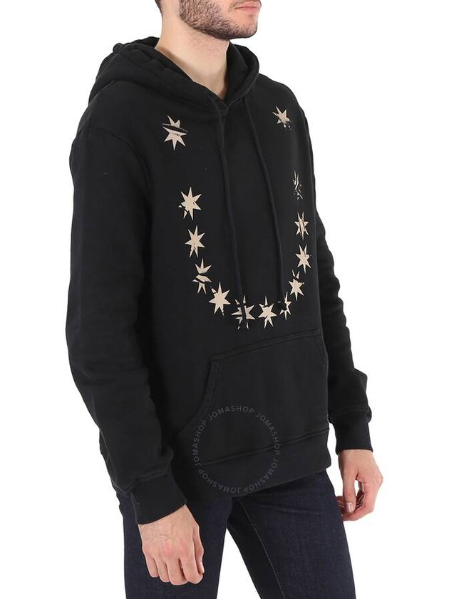 424 Men's Star Print Hoodie In Black, Size X-Small - 424 - BALAAN 3