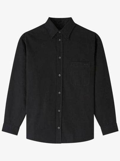 Chemise Emilien Logo Long Sleeve Shirt Black - A.P.C. - BALAAN 2