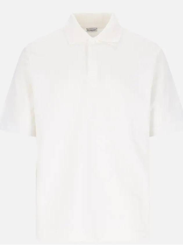 Men's Cotton Polo Shirt White - BURBERRY - BALAAN 3