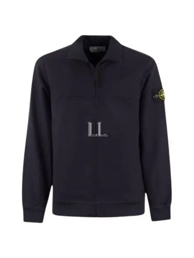 Logo Badge Zipper Comfort Fit Fleece Track Jacket Navy - STONE ISLAND - BALAAN 2