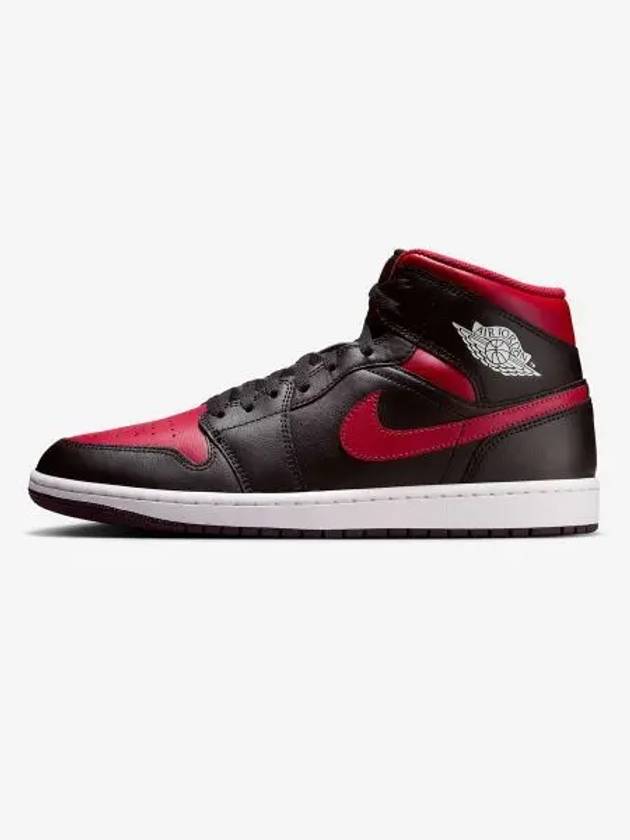 Air Jordan 1 Mid High Top Sneakers Red Black - NIKE - BALAAN 2