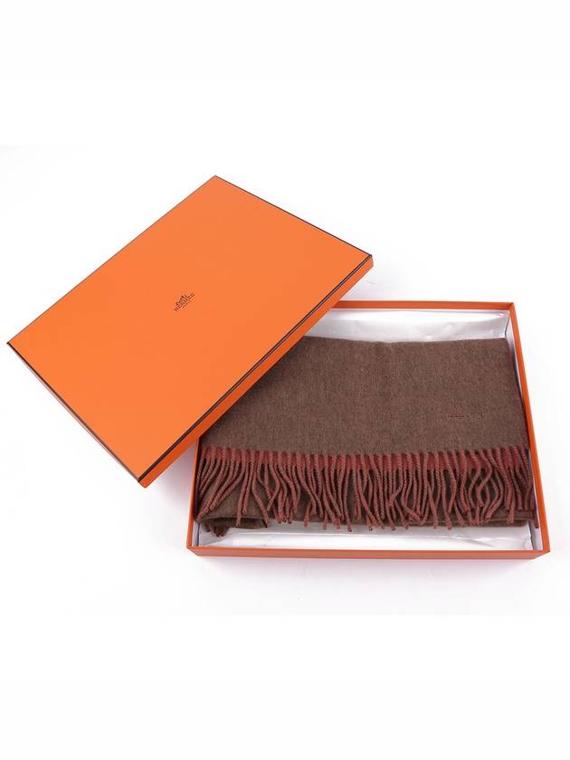 Recto Verso Reversible Cashmere Muffler Etouff Terracotta - HERMES - BALAAN.