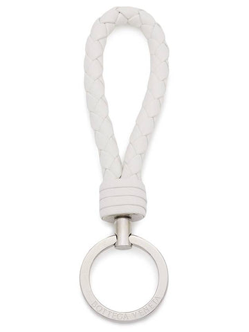 Intrecciato Leather Key Holder White - BOTTEGA VENETA - BALAAN 1