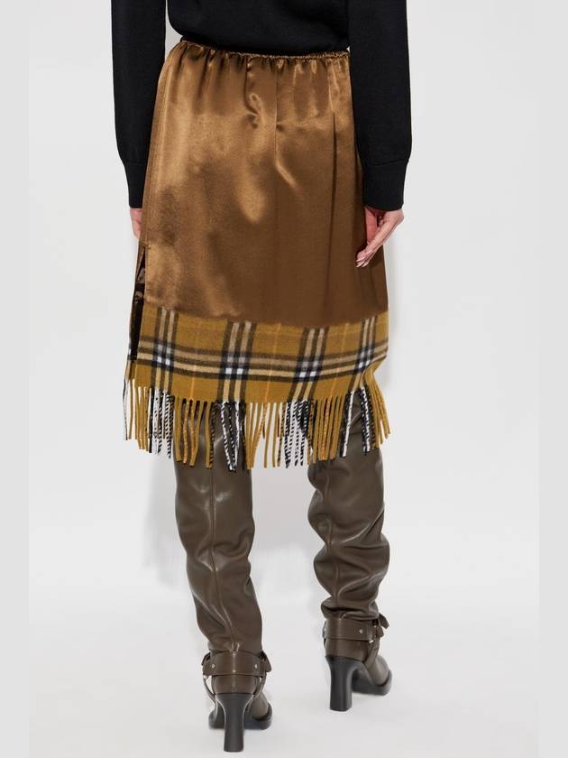 Burberry Skirt With Fringe Finish, Women's, Brown - BURBERRY - BALAAN 4