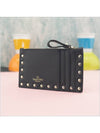 Rockstud Zipper Card Wallet Black - VALENTINO - BALAAN 2