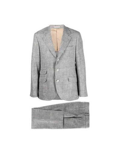 Prince Of Wales Check Suit Grey - BRUNELLO CUCINELLI - BALAAN 1