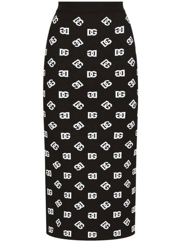 logo jacquard knit midi skirt FXO02TJAIK3 - DOLCE&GABBANA - BALAAN 1