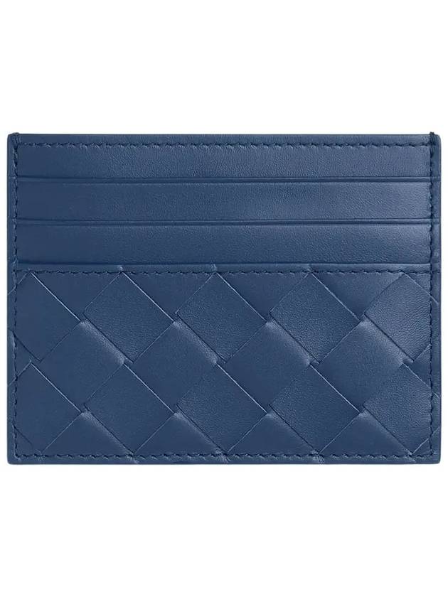 Intrecciato Leather Card Wallet Blue - BOTTEGA VENETA - BALAAN 2