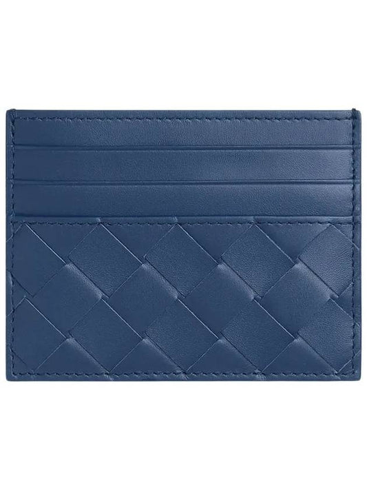 Intrecciato Leather Card Wallet Blue - BOTTEGA VENETA - BALAAN 2