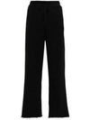 Embroidered Logo Cotton Wide Pants Black - GANNI - BALAAN 2