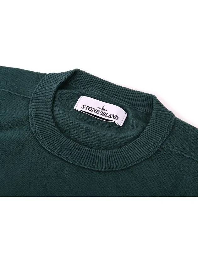 Logo Patch Knit Top Dark Green - STONE ISLAND - BALAAN 4