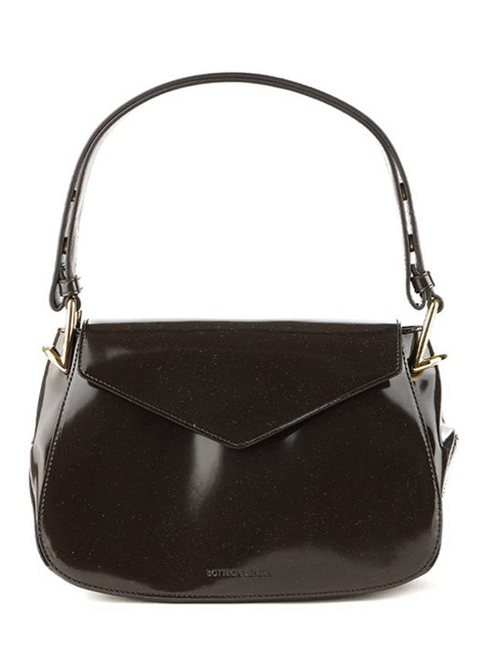 Toein Embossed Logo Shoulder Bag Black - BOTTEGA VENETA - BALAAN.