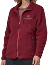 Women's Retro Pile Fleece Zip-up Jacket Red - PATAGONIA - BALAAN 3