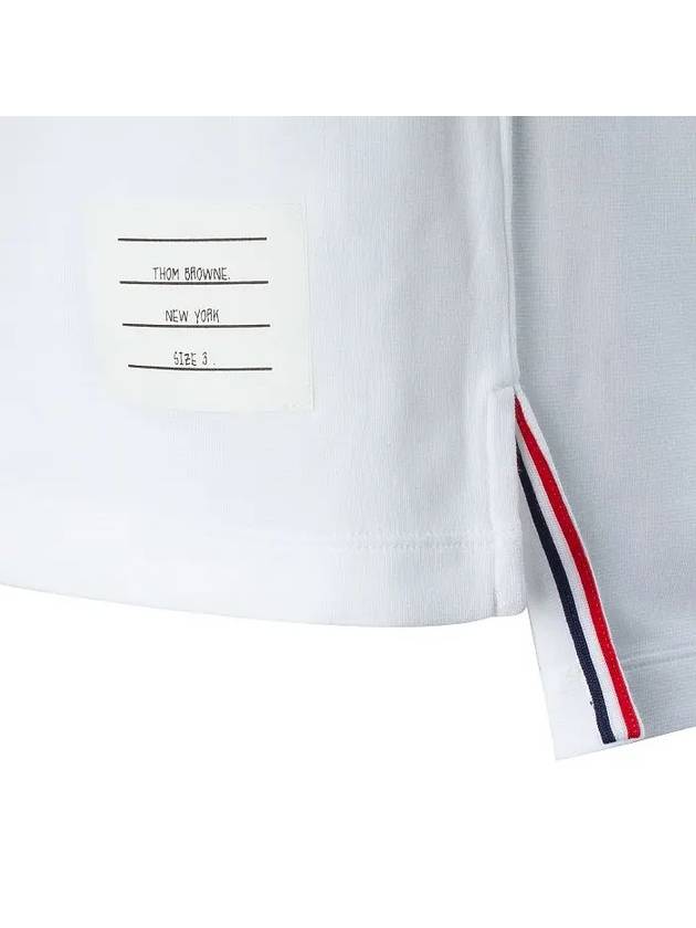 4-Bar Striped Cotton Long Sleeve T-Shirt White - THOM BROWNE - BALAAN 6