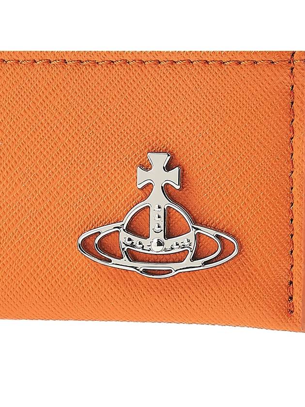 Saffiano Slim Card Wallet Orange - VIVIENNE WESTWOOD - BALAAN 7