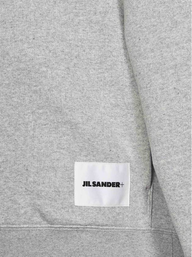 Logo Patch Cotton Zip-up Hoodie Light Grey - JIL SANDER - BALAAN 4