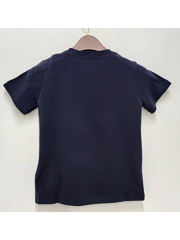 Kids Logo Motif Print Short Sleeve T Shirt 8Y 10Y Navy 8C00022 89AFV 778 - MONCLER - BALAAN 3