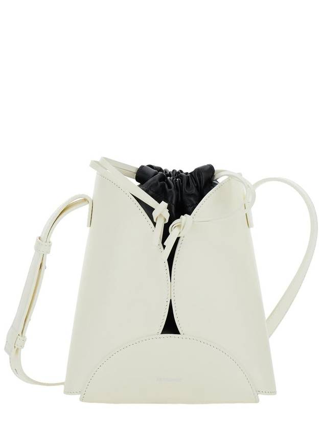 'Curve' White Crossbody Bag With Embossed Leather In Leather Woman - JIL SANDER - BALAAN 1