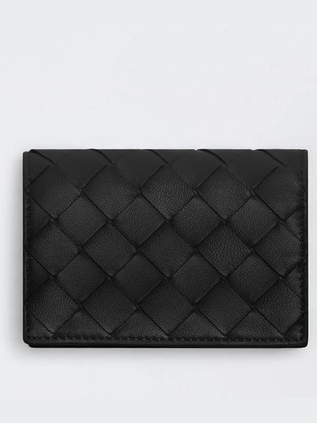 Intrecciato Flap Business Card Wallet Black - BOTTEGA VENETA - BALAAN 2