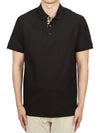 Men's Embroidered Logo Cotton Polo Shirt Black - BURBERRY - BALAAN 2