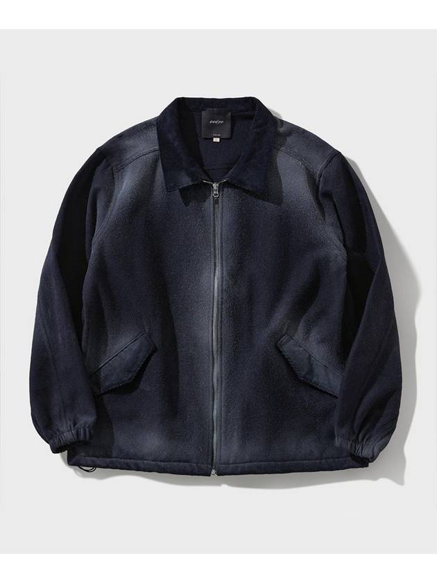 Vintage washed wool half zip-up jacket navy - FFEFF STUDIO - BALAAN 5