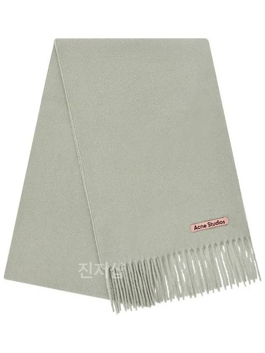 Fringe logo patch wool muffler light green - ACNE STUDIOS - BALAAN 2