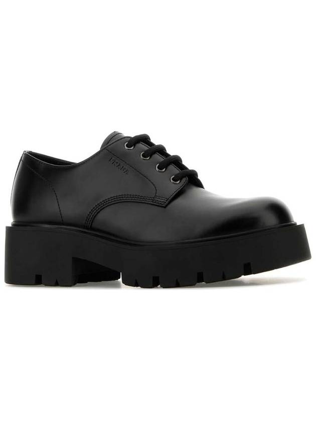 Brushed Leather Derby Black - PRADA - BALAAN 3