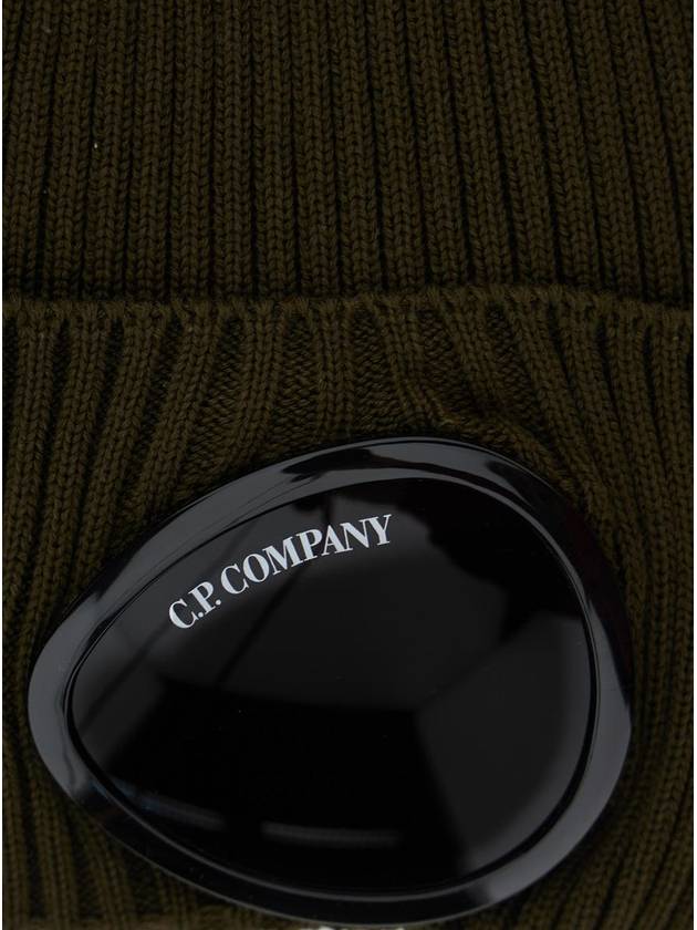 Green Goggle Beanie With Turn-Up Brim In Cotton Man - CP COMPANY - BALAAN 3