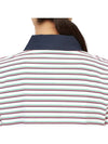 Women s Perforated Striped Polo Short Sleeve T Shirt G4LS23K504 SNO - G/FORE - BALAAN 8