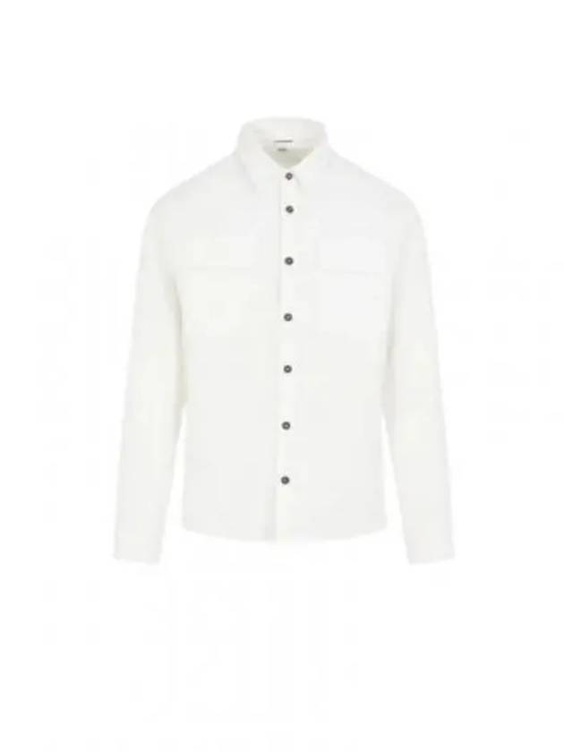 Organic Gabardine Buttoned Lens Long Slevee Shirt White - CP COMPANY - BALAAN 2