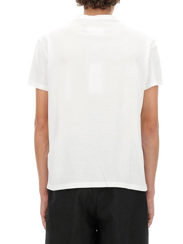 Reverse Embroidered Logo Stitched Cotton Short Sleeve T-Shirt White - MAISON MARGIELA - BALAAN 4