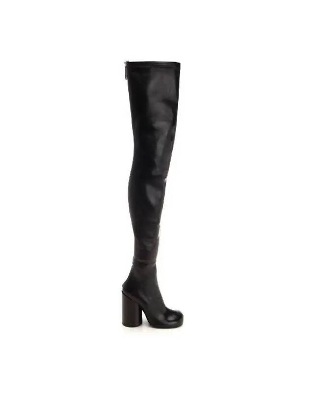 Leather Over The Knee Socks Long Boots Black - BURBERRY - BALAAN 2