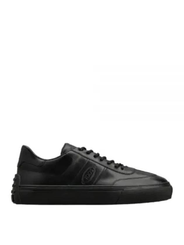 Logo Leather Low Top Sneakers Black - TOD'S - BALAAN 2