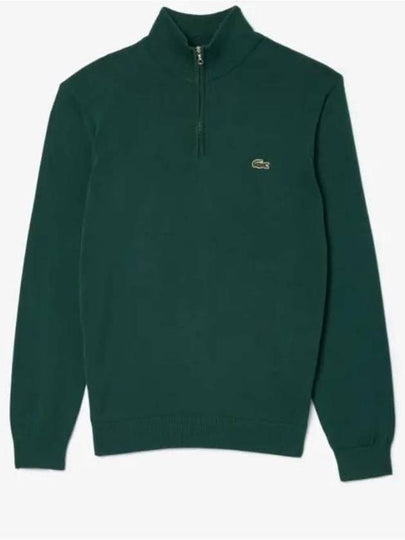 Classic Fit Half Zip Up Knit Top Green - LACOSTE - BALAAN 2