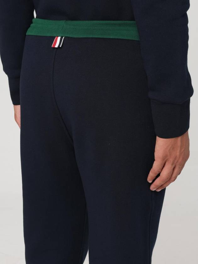 Colour Block Cotton Track Pants Navy - THOM BROWNE - BALAAN 6