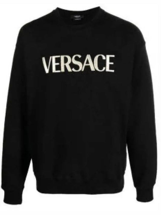 Metallic Logo Sweatshirt Black - VERSACE - BALAAN 2