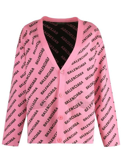 All-Over Logo Cardigan Pink - BALENCIAGA - BALAAN 2