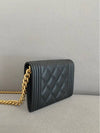 Boy Gold Logo Chain Caviar Card Wallet Black - CHANEL - BALAAN 8