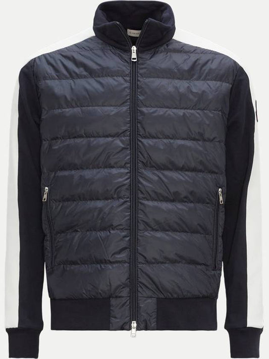 Logo Patch Nylon Padded Cardigan Black - MONCLER - BALAAN 1