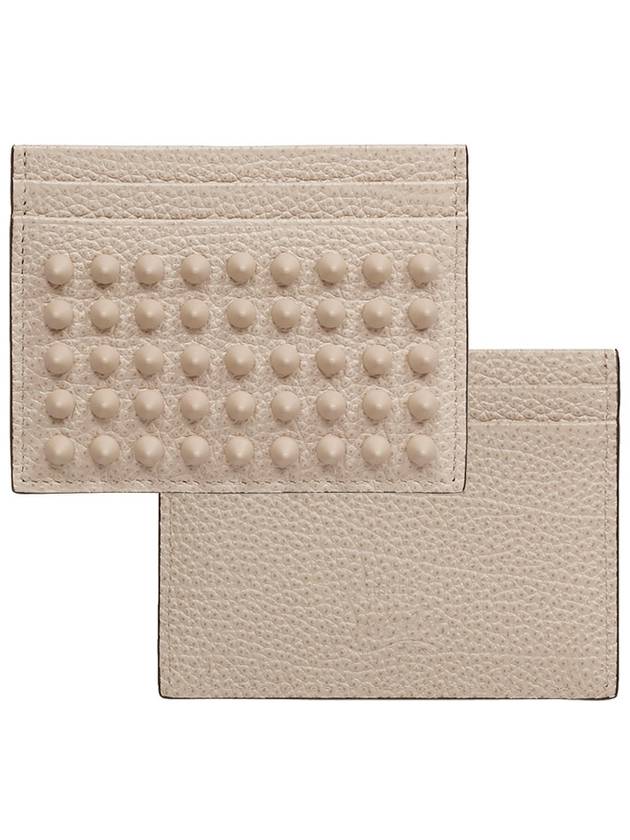 Chios Spike Card Wallet Beige - CHRISTIAN LOUBOUTIN - BALAAN 2