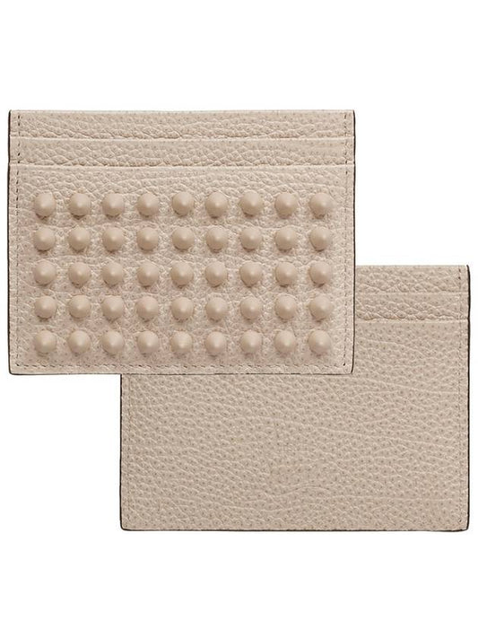 Chios Spike Card Wallet Beige - CHRISTIAN LOUBOUTIN - BALAAN 2