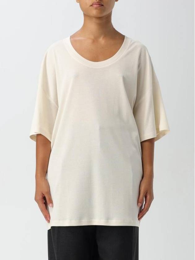 U-Neck Cotton Short Sleeve T-Shirt White - LEMAIRE - BALAAN 1