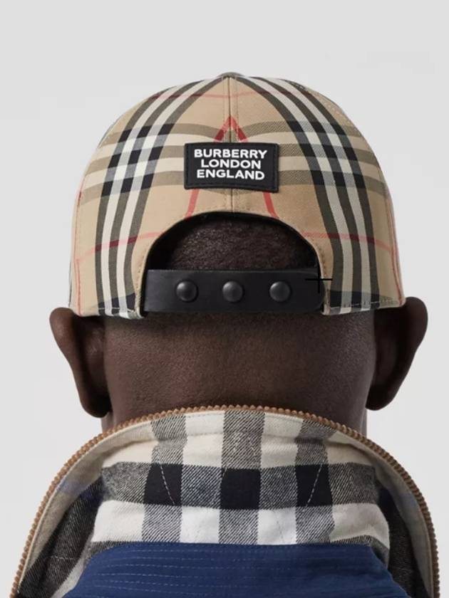 logo applique vintage check ball cap beige - BURBERRY - BALAAN 3