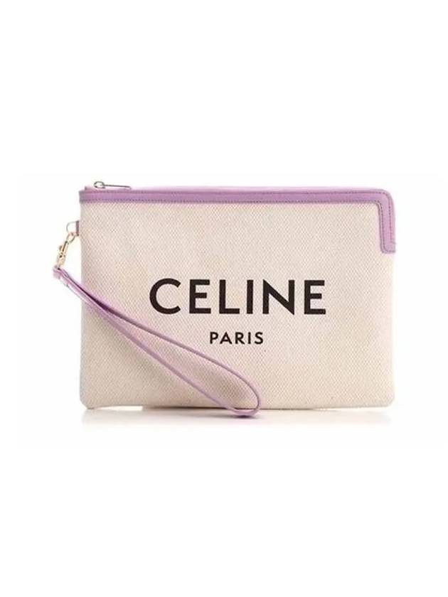 Logo Strap Small Pouch Bag White Purple - CELINE - BALAAN 2