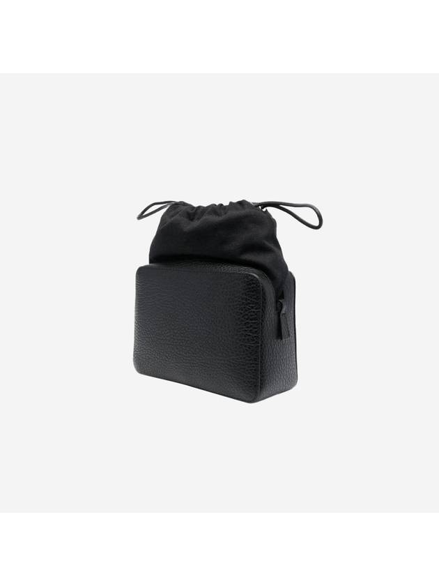 Logo Patch Leather Bucket Cross Bag Black - MAISON MARGIELA - BALAAN 3