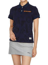 Women's Print Polo Short Sleeve T-Shirt Navy - HORN GARMENT - BALAAN 6