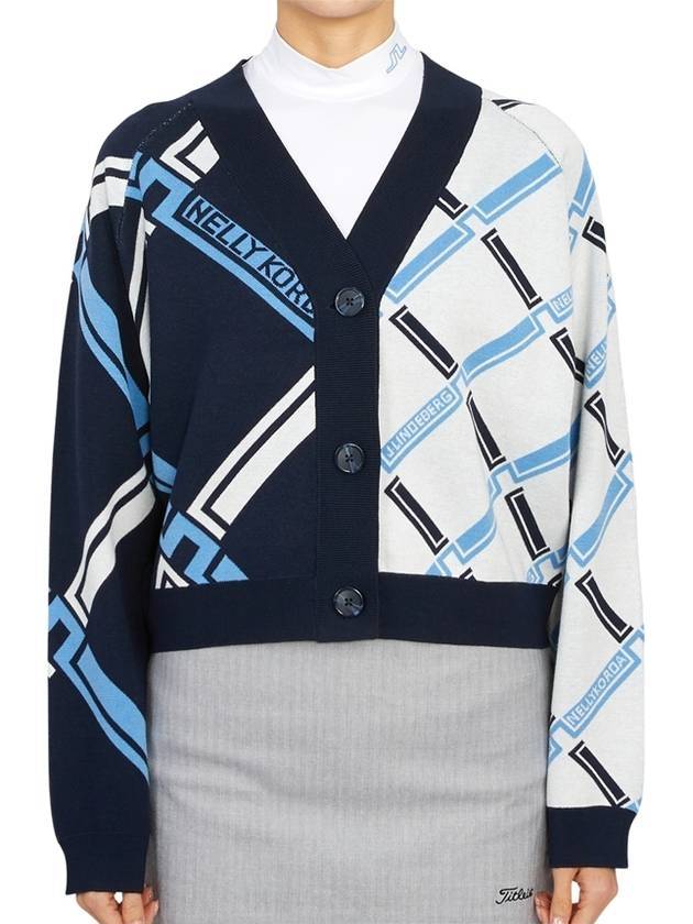 Women's NK Knit Cardigan Blue - J.LINDEBERG - BALAAN 1