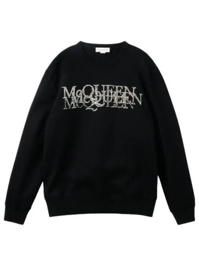 Logo Embellished Sweatshirt Black - ALEXANDER MCQUEEN - BALAAN 2